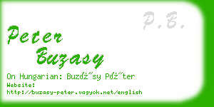 peter buzasy business card